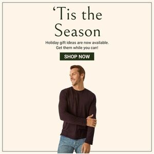 New Bombas‎ Men's Merino Wool Blend Crew Neck Long Sleeve T-Shirt